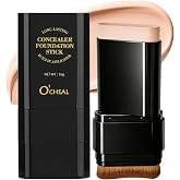 O'CHEAL Concealer Foundation Stick with Brush, Full Coverage Makeup 02# | 2-in-1 Foundation and Concealer Stick for Even skin tone, Contouring, Easy blending and Long-lasting wear
