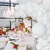 ASIYUHY White Balloons Arch Garland Kit 102Pcs Matte 5/10/12/18 Inch view 7