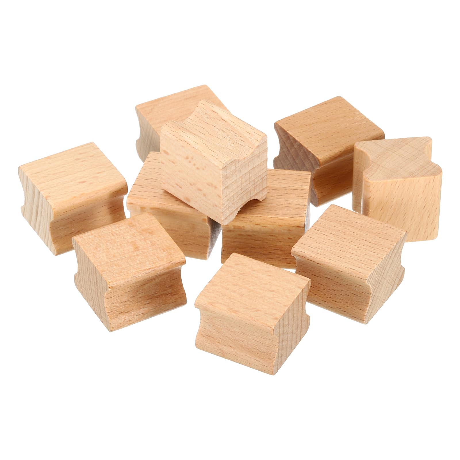PATIKIL 20x20mm Blank Wood Rubber Stamp Mounts, 10 Pack Wooden Rubber Stamp Handle Hard Wooden Blocks for Stamp Making DIY Crafting Style 2, Brown