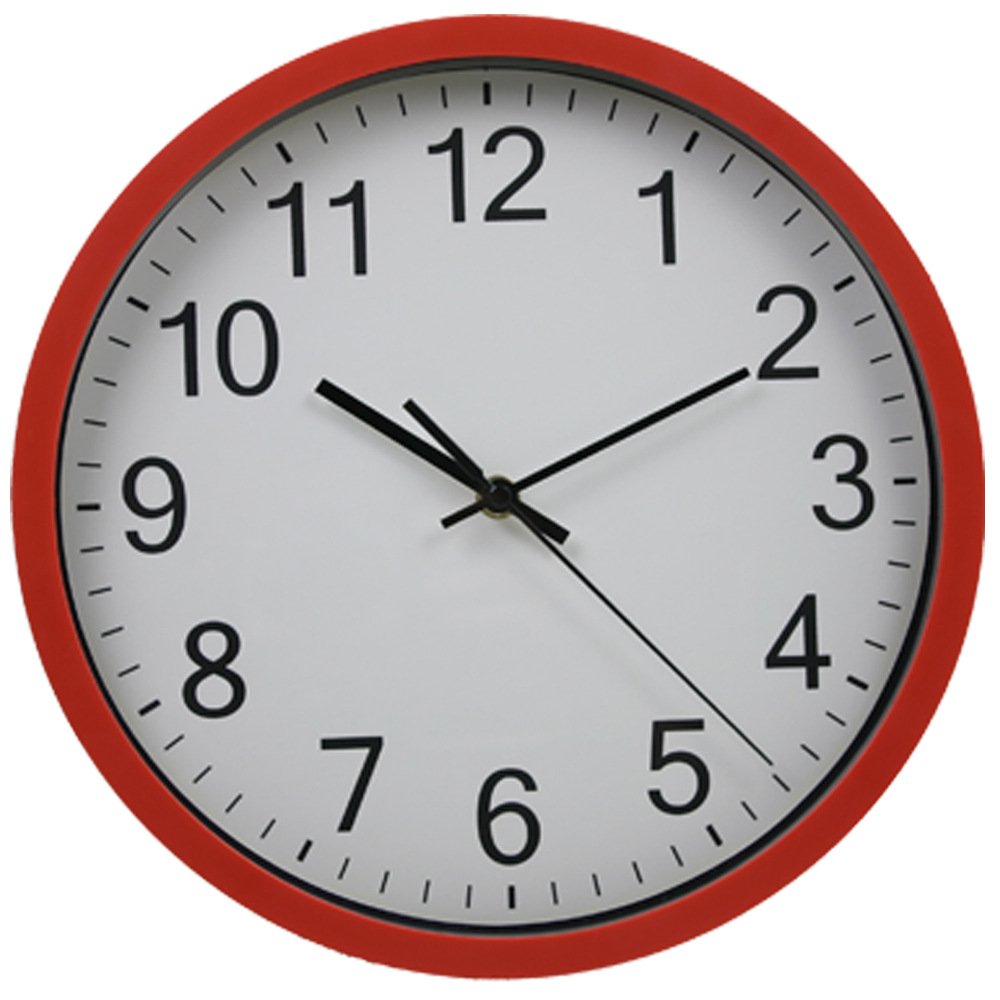 Hemara 12" Silent Nonticking Wall Clock (Red) Amazon.co.uk Kitchen