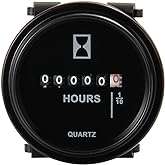 AIMILAR Round Mechanical Engine Hour Meter AC/DC 8-80V 2" Gauge | 0.1H precision tracking, up to 99999.9H total runtime, hourmeter, engine hour counter, battery free, easy panel mount
