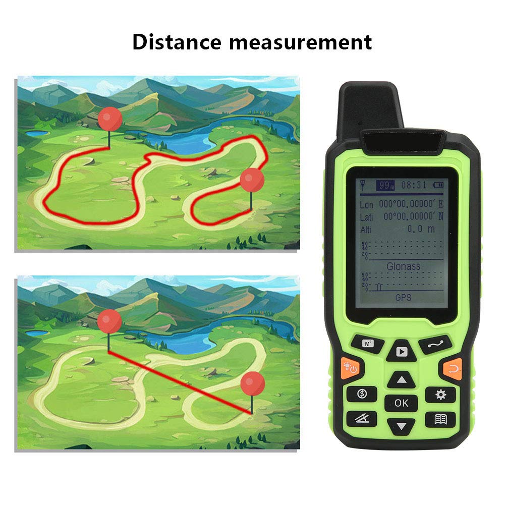 EM90 Handheld Land Area Meter Navigation Track Handheld Land Surveying Equipment US Plug 100-240V for Forest Fish Pond