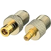 Eightwood SMB to F RG6 Coax Antenna Adapter Conversion kit 2pcs