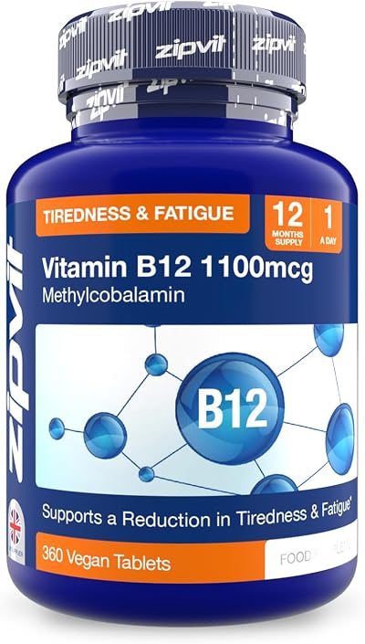 Zipvit High Strength Vitamin B12 1100mcg, 360 Vegan Tablets, Energy Support