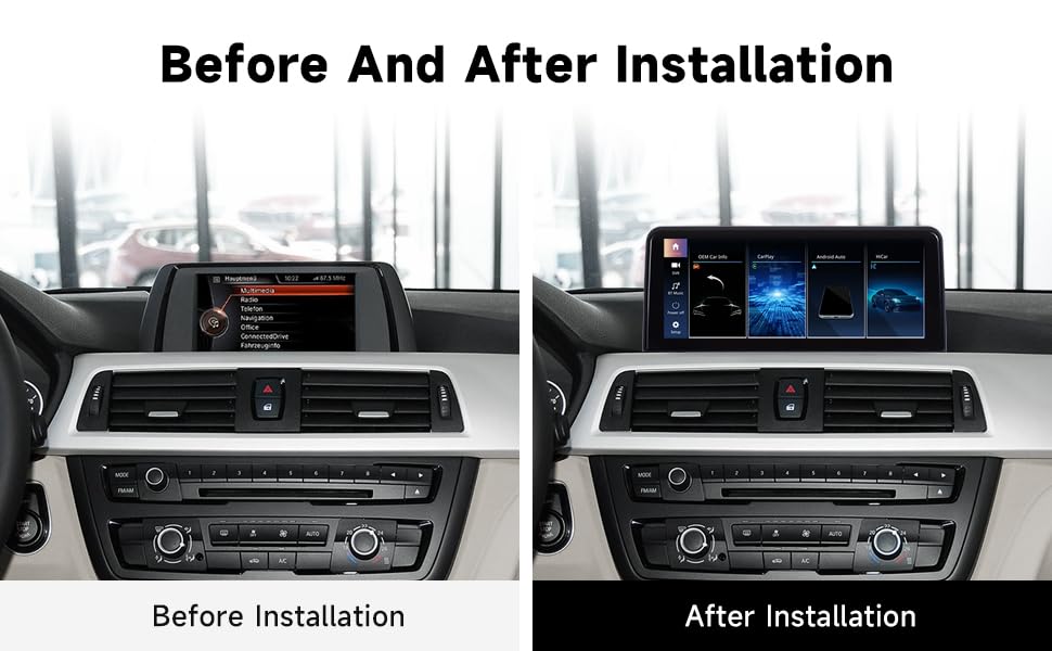 VIBEX 10.25 Inch Car Radio Carplay Wireless & Android Wireless Car Radio for BMW 3 4 Series F30/F31/F32/F33//F34/F36 2012-2016 with NBT System, Touchscreen Stereo Receiver with AirPlay Link, Siri
