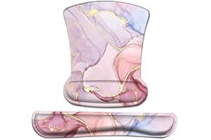 iCasso Keyboard Wrist Rest and Mouse Wrist Rest Pad, Made of Memory Foam, Ergonomic Support, Easy Typing and Relieve Wrist Pain, Perfect for Gaming, Computer, Office, Laptop (O-Pink)