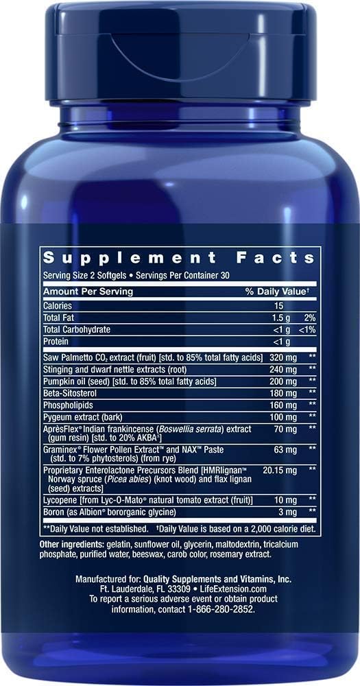 Life Extension Ultra Prostate Softgels, 60 Count (Pack of 2): Health & Personal Care