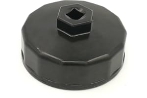 LIAMTU Aluminum Oil Filter Wrench, 74mm Flute, for Mercedes Benz, Sprinter, Audi, Porsche, Volkswagen, Mazda, and More - Black