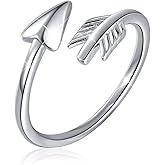 S925 Sterling Silver Classic Love Polished Sideways Arrow Horizontal Ring for Women
