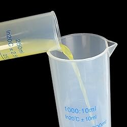2Pack 1000ml Plastic Graduated Cylinder, 2-Sided