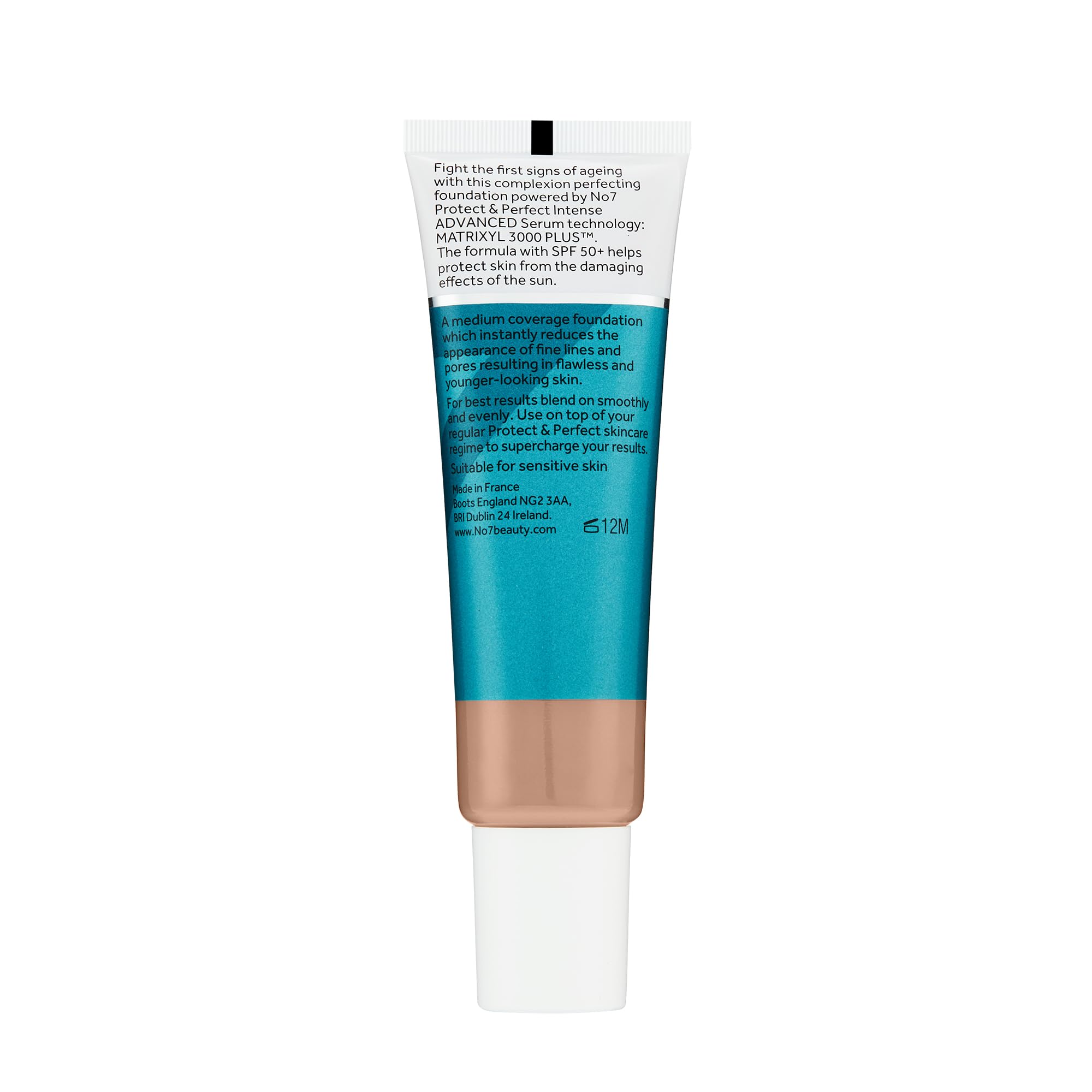 No7 Protect & Perfect Advanced All in One Foundation - Cool Beige - Age Defying Foundation Makeup with SPF 50 - Makeup Base Cream Helps to Reduces Redness & Blurs Visible Pores (30ml)
