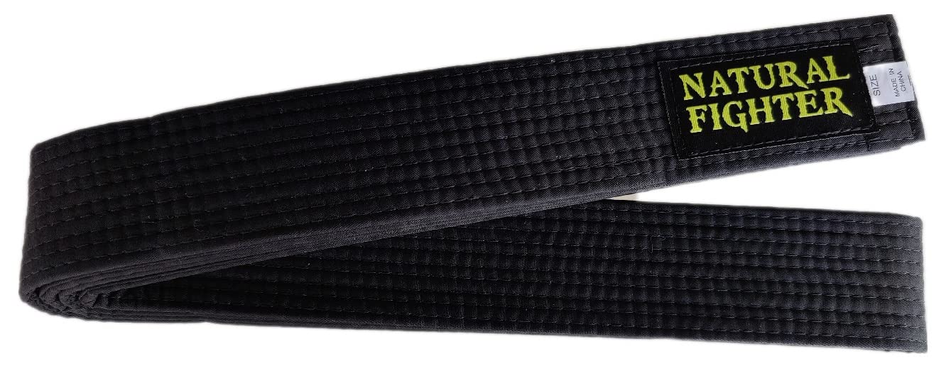 MMASPORT The Fight Evolution Karate Belt Judo Aikido Taekwondo Belt for Martial Arts in Basic Cotton (Black, 260)