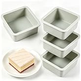 Dootafy Silicone Square Molds, 4 Pack Silicone Square Cake Pans, 4 Inch Nonstick Mini Square Cake Pan for Baking Brownie Cheesecake