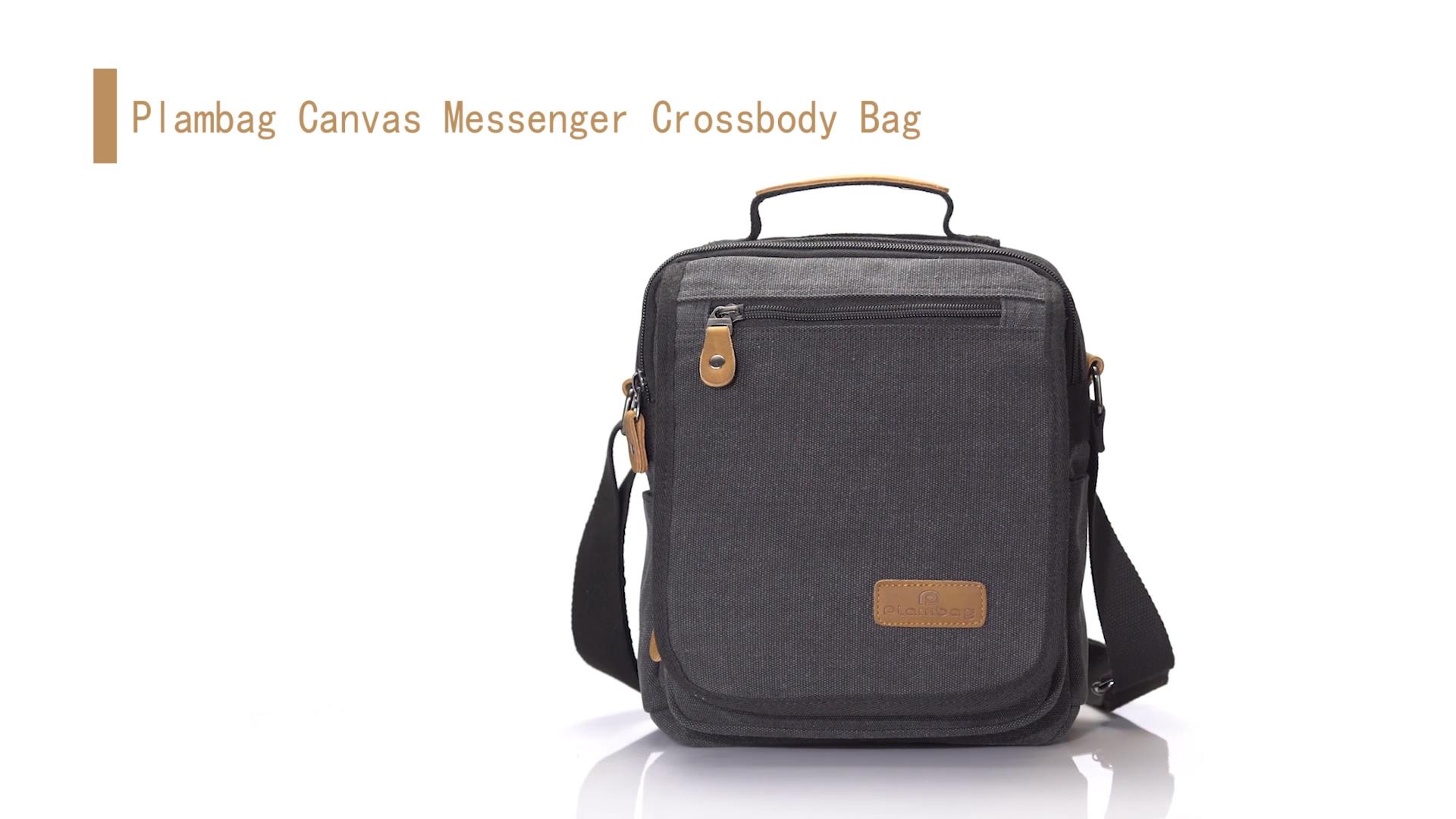plambag canvas messenger bag small travel school crossbody bag