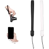 2 Pack (Black & White) 9.25'' Durable PU Short Lightweight Camera Hand Wrist Strap Wristlet Lanyard Phone Keychain String Bad