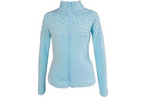 LIUHUO Ice Skating Jacket Girls Women Stretch Fleece Skate Coat Training Wear Figure Skating Tops