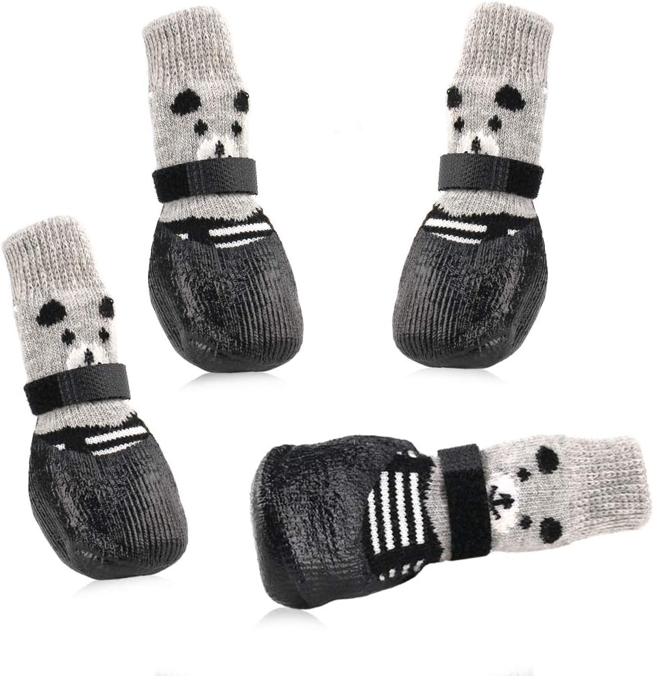 RilexAwhile Dog Socks Cat Socks Non-Slip Adjustable Dog Paw Protection Sock Fit for Indoor Outdoor Activity