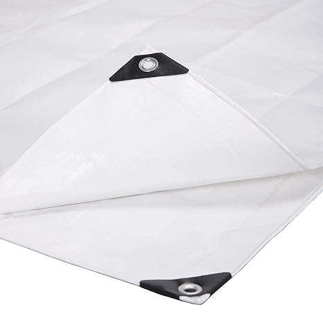 Gewebeplane Abdeckplane Schutzplane Bootsplane 4x5m 280g/m² PE - Holzabdeckplane wasserdicht Weiss