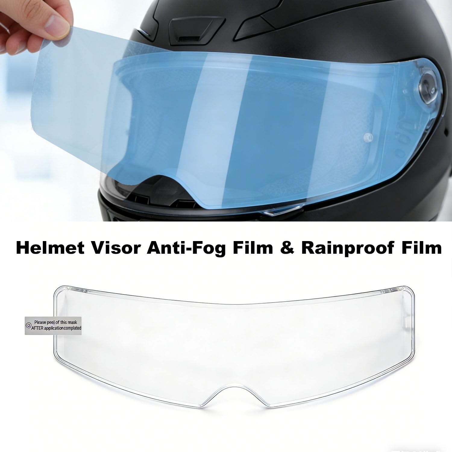 Universal Motorcycle Helmet Visor Anti-Fog Film & Rainproof Film - 2 PCS Large Version for Motorcycle Helmet Lens, Ultra HD Helmet Shield Films, Easy Installation without Glue Residue