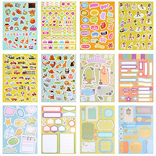 Gimars Handwriting Happy Planner Stickers and Decorative Sticker Collection for Kids DIY Crafts, Scrapbooking, Calendars, Arts, Album, Bullet Journals-12 Sticker Sheets Per Pack - Thumbnail 6