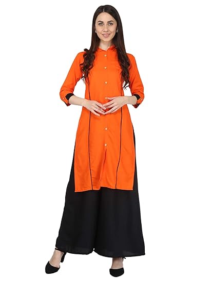 Orange kurti amazon Clearance
