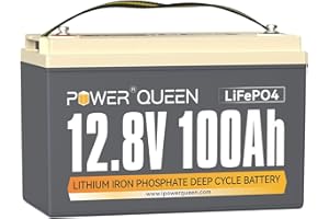 Power Queen 12V 100Ah LiFePO4 Battery, Group 31, 1280Wh Deep Cycle Lithium Battery 12V with 100A BMS, 4000-15000 Rechargeable