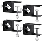 Dunzy 4 Pack Metal Black Deck Clamp for Torches, Porch Rail Clamp, Universal Pole Mount Bracket, Deck Pole Holder for Solar Panel, Outdoor Torch Mount Holder for Railings Posts, Rail Accessory