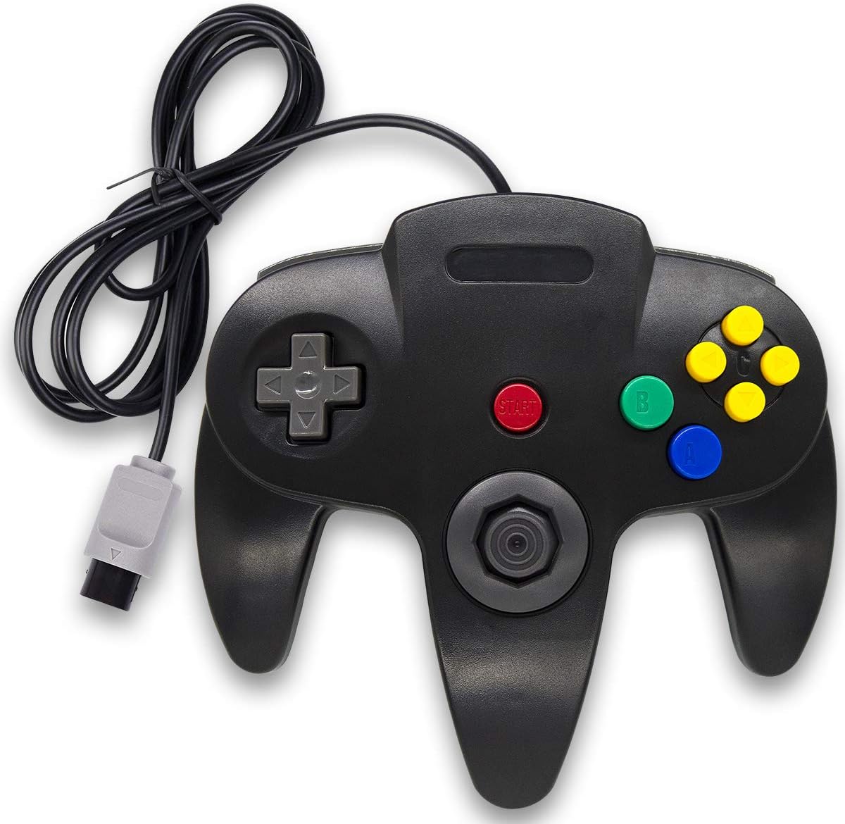 Joxde Wired Controller for N64, Retro Nintendo 64 Gaming Gamepad Joystick for N64 System Video Game Console(Black)