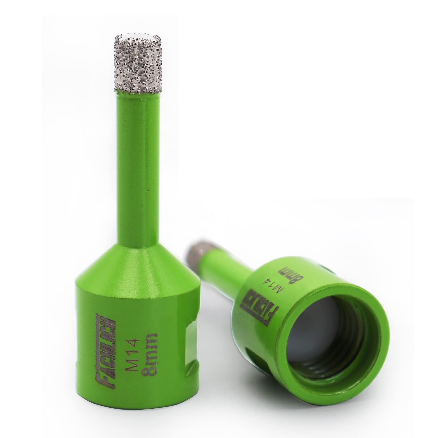 FACHLICH Diamond Core Drill Bits 8mm 2pcs Tile Hole Saw for Porcelain Tile Granite Marble Masonry Brick