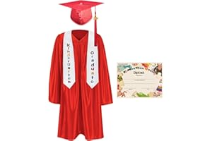 GraduationMall Kindergarten Graduation Cap Gown Stole Package with 2024 Tassel, Certificate