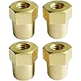 Ampper 3/8"-16 Thread Female Brass Battery Terminal Post Adapter Battery Charging Post Terminals for 3/8" Stud Extension, Pack of 4