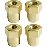 3/8"-16 Thread Female Brass Battery Terminal Post Adapter (+/-), Ampper Battery Charging Post Terminals for 3/8" Stud Extensi