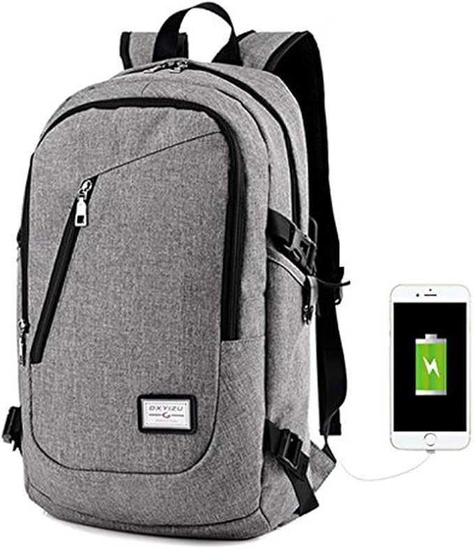 Laptop Tasche Damen Herren Notebook Business Rucksack mit USB Kabel und
