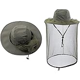 Bee Keeping Beekeeper Veil hat gnats Insect Bug Mosquito Fishing Gardening Cap with Head net Netting mesh Hood for Men Women
