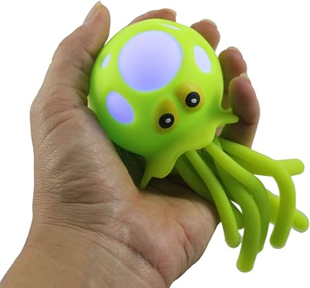 Amazon Curious Minds 忙しいバッグ ライトアップタコ クラゲのお風呂用おもちゃ ストレスボール 揺らめく握りつぶしフィジェットボール 知育 学習玩具 おもちゃ