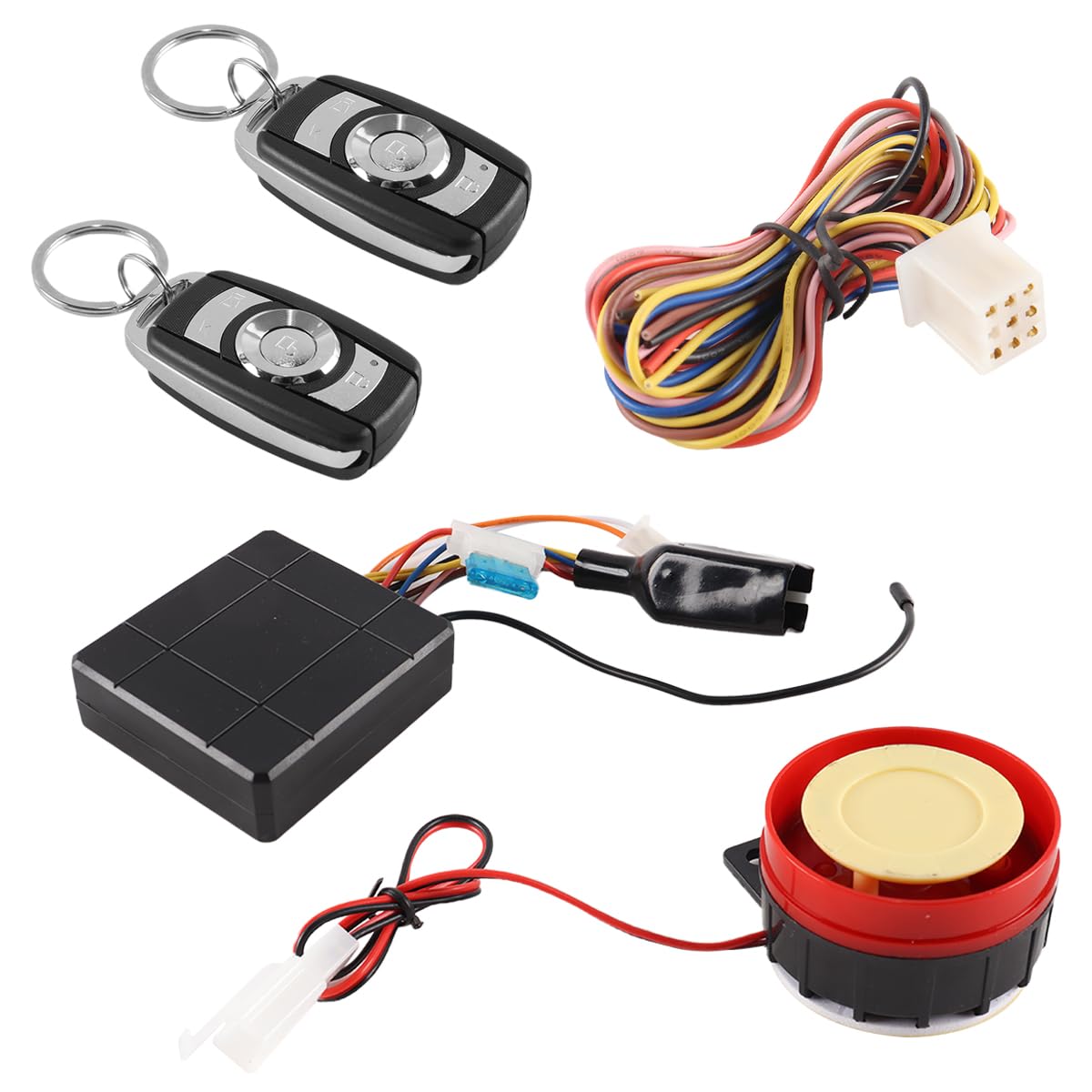WANGCL Motorcycle Alarm System, Anti-theft Security Alarm, 12V Universal, 125dB, Remote Control Engine Start