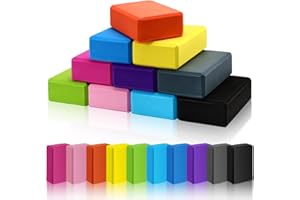 YILLOOG 10 Pcs Foam EVA Yoga Blocks Lightweight Non Slip Supportive Yoga Bricks for Pilates Stretching and Meditation, Women Men Yogi Beginners