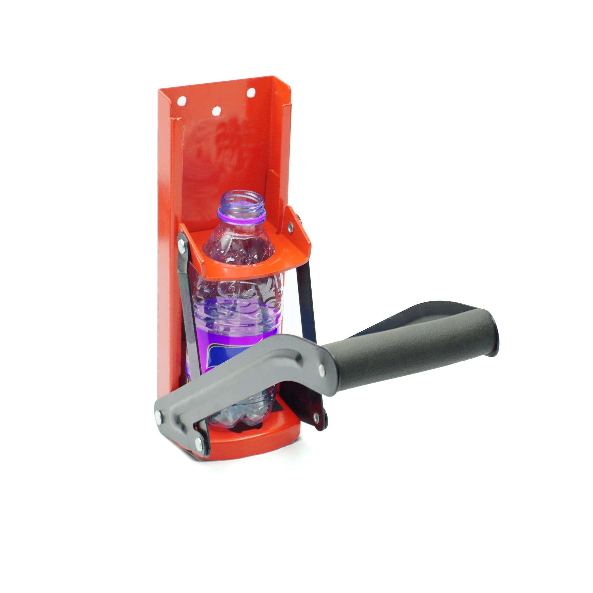 Tbest Efficient 500ML Can Crusher with Bottle Opener Durable Red Steel Body and Easy Grip Rubber Handle for Recycling