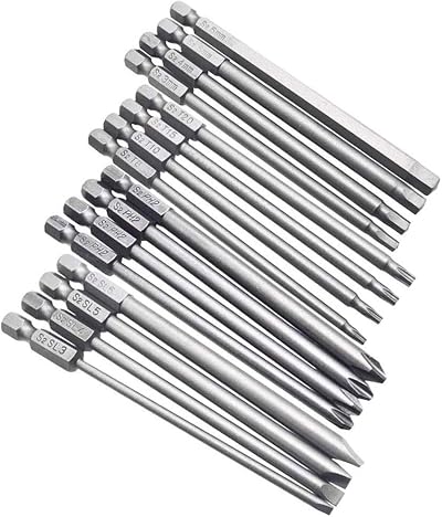 Bestgle 16pc 1/4 Inch Magnetic Screwdriver Bits Set 100mm Hex Torx Phillips
