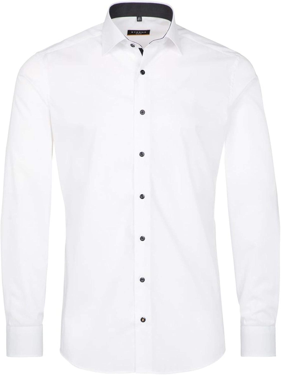 eterna Langarm Hemd Slim FIT Stretch Unifarben,W40 Langarm,Weiß