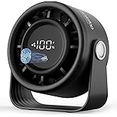 Gaiatop Small Desk Fan Rechargeable, Quiet Personal Table Fan, Touch Control Display, 360° Tilt, 5-Speed Strong Wind, 4000mAh Battery, Small Fans for Bedroom Dorm Office, Gifts for Women Men, Black