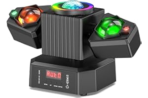 WZYBUTA Two-Armed Moving Head Lights with RGBW 4-in-1 Stage Lighting Effect and Starry Effect Controlled by Remote,DMX512,AUTO,Sound-Activated and Master-Slave in DJ Party Concert Church Wedding Theater