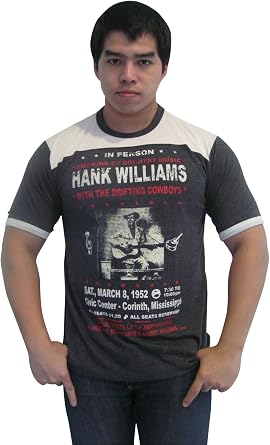 Conejo marca playera de Hank Williams el rey de la música Country timbre  para hombre Jersey New, M, Gris: Clothing - Amazon.com