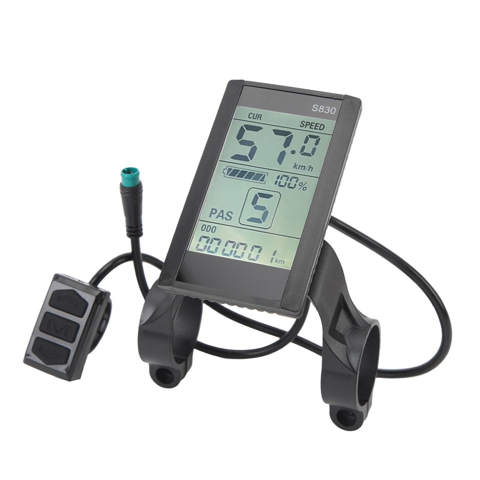 Bewinner Electric Bike LCD Display Meter, 5 Pin 24V 36V 48V E Bike Display Meter Control Panel, Large Screen Bicycle Speedometer Bike Computer for Electric Bicycle Electric Scooter