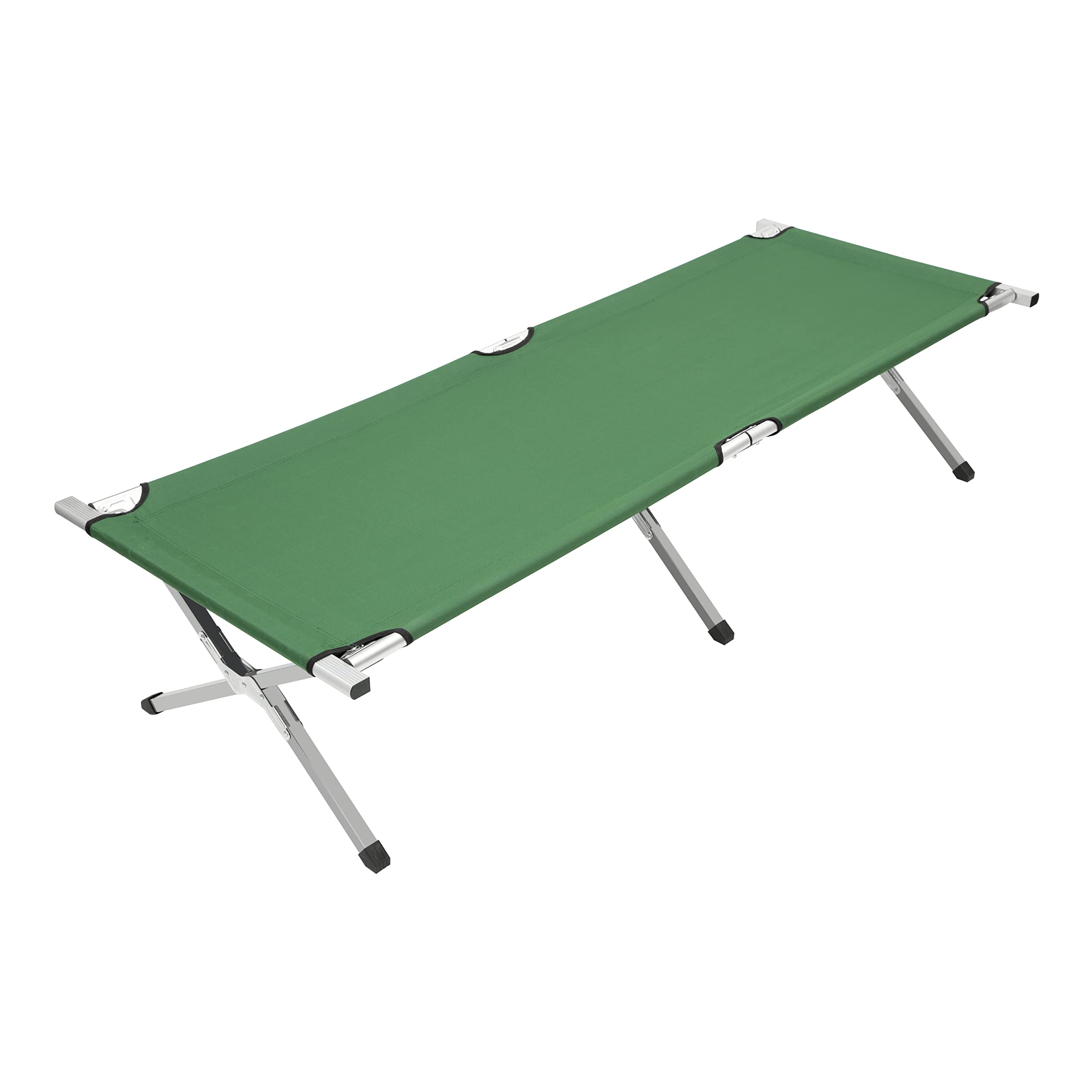Milestone Camping Deluxe 6 Leg Folding Camp Bed, Heavy Duty Aluminium Frame and Durable Fabric, Carry Bag Included, Camping, Festivals, Fishing, 189cm x 64cm