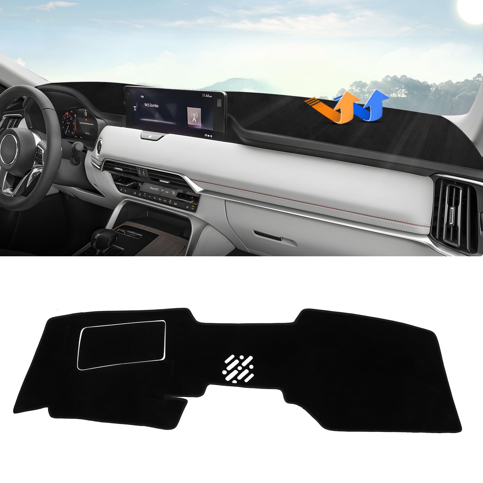 Photo 1 of Autorder Dashboard Cover Mat for 2024 2025 2026 Mazda CX-90 CX90 Accessories Dash Cover Upgrade Velvet Dash Mat UV Rays Protector(with HUD)