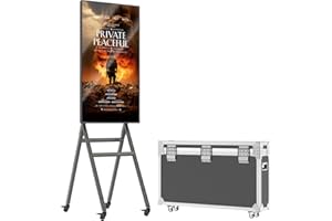 MWE Mobile Digital Signage Display 43in with Flight Case,Portable UHD Touchscreen Advertising Display Kiosk for Video Photo Booth Stand by Series Screen Mirroring (Touch Screen, Metallic, 43in)