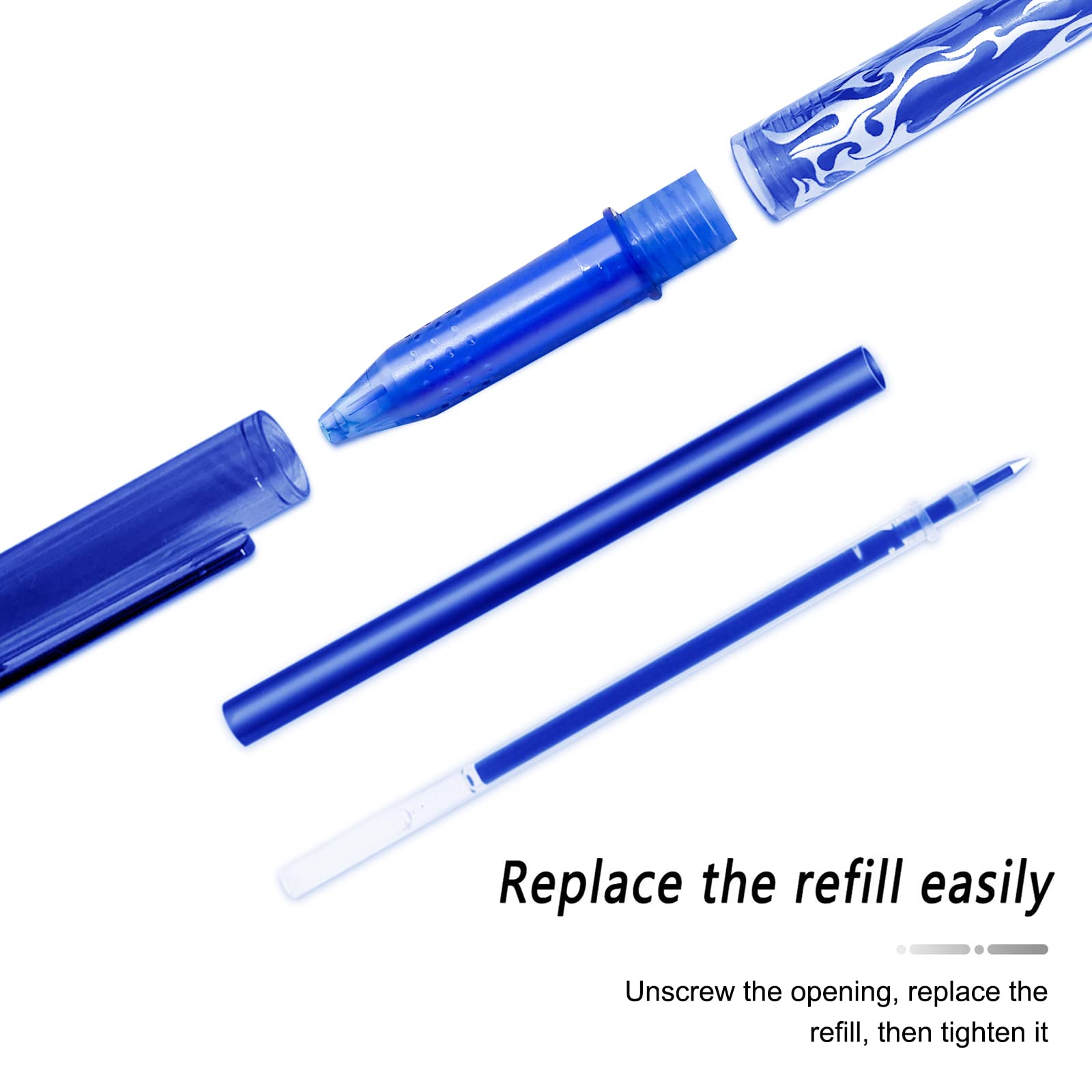 Radierbarer Kugelschreiber, 8 Stück Blau Radiergummi Stift, 0.5mm Nachfüllbarer Radierstift, Tintenroller Radierbar, Gelschreiber Radierbar, Friction Stifte, Gelstifte Set für (8 blaue Stifte) 6