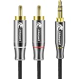 Linkerpard 3.5mm to 2-Male RCA Adapter Audio Stereo Cable, 4.9 Feet, 1.5 Meters