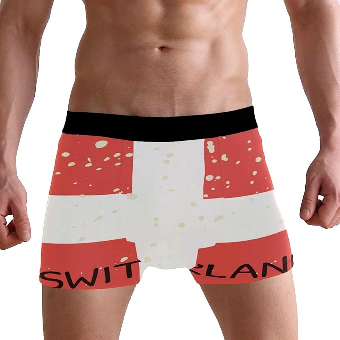 super3Dprinted Distressed Switzerland Flag Men's Underwear Boxer Briefs Amazon.ca Clothing